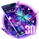 3D Фиолетовый бабочка тема
