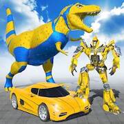 Взломанная Flying Dino Robot Car Games на Андроид - Бесконечные монеты бесплатно