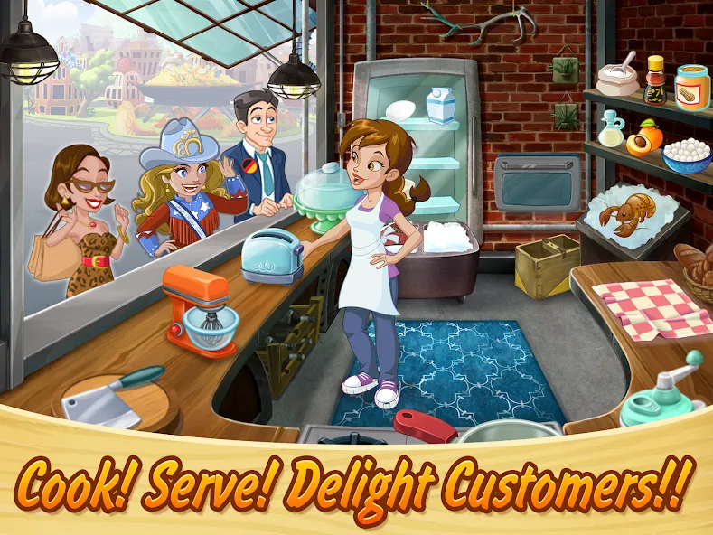 Kitchen Scramble: Cooking Game (Китчен Скрэмбл)  [МОД Бесконечные деньги] Screenshot 1