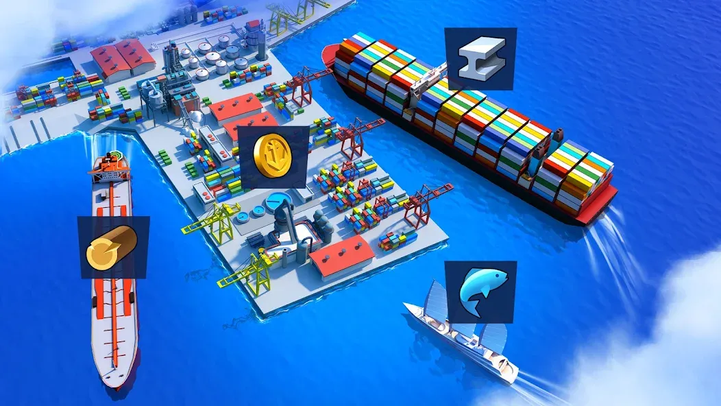 Sea Port: Cargo Boat Tycoon (Си Порт)  [МОД Unlocked] Screenshot 5