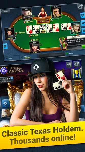 Poker Arena: texas holdem game (Покер Арена)  [МОД Много денег] Screenshot 1