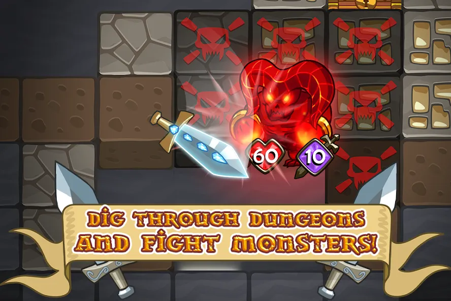 Mine Quest: Battle Dungeon RPG (Майн Квест)  [МОД Много монет] Screenshot 3