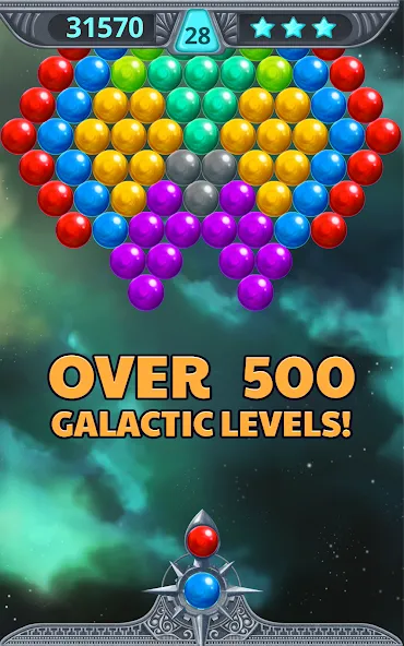 Bubble Shooter Space (Бубль шутер спейс)  [МОД Много денег] Screenshot 1