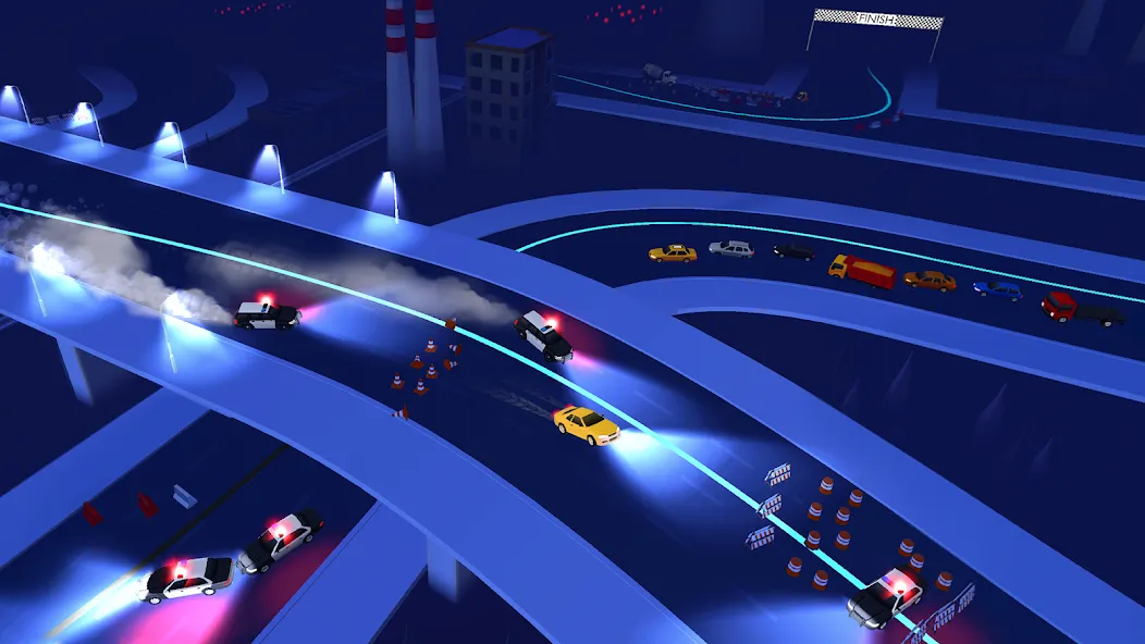 Line Race: Police Pursuit (Лайн Рейс)  [МОД Menu] Screenshot 3