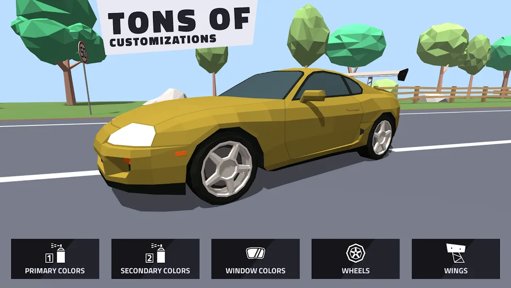 Polygon Drift: Traffic Racing (Полигон Дрифт)  [МОД Unlocked] Screenshot 4