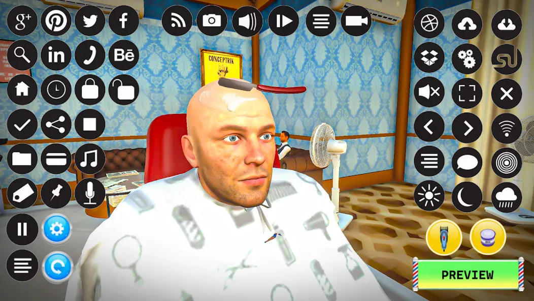 Barber Shop Hair Cut Sim Games (Барбершоп игры на подстригание волос)  [МОД Mega Pack] Screenshot 1