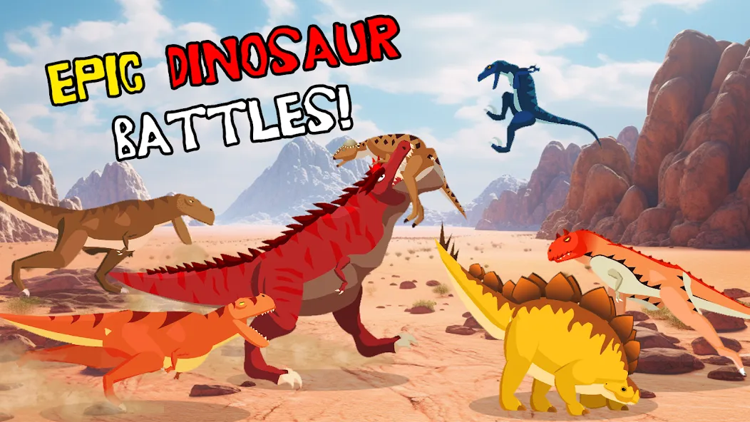 T-Rex Fights Dinosaurs  [МОД Много монет] Screenshot 1