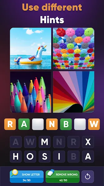 4 Pics 1 Word: Guessing Games  [МОД Бесконечные деньги] Screenshot 2