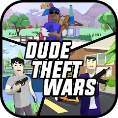 Взлом Dude Theft Wars Shooting Games (Дуд Тефт Варс)  [МОД Все открыто] - стабильная версия apk на Андроид