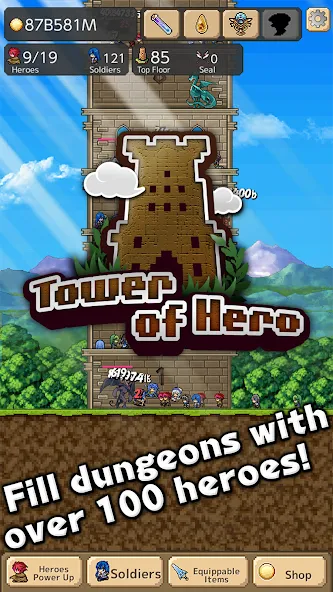 Tower of Hero (Тауэр оф Хиро)  [МОД Много денег] Screenshot 1