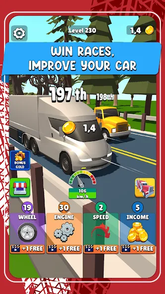 Idle Truck Racing : Cybertruck (Айдл Трак Рейсинг)  [МОД Unlimited Money] Screenshot 2