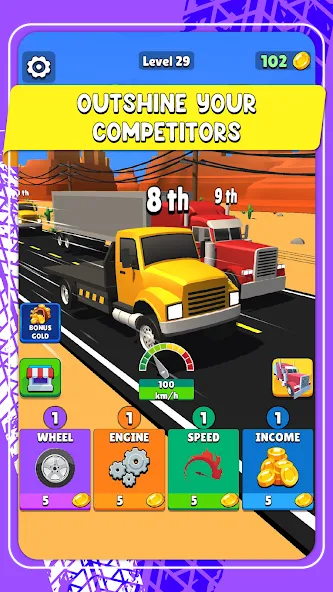 Idle Truck Racing : Cybertruck (Айдл Трак Рейсинг)  [МОД Unlimited Money] Screenshot 5