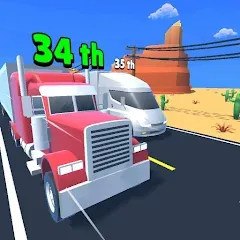 Скачать взломанную Idle Truck Racing : Cybertruck (Айдл Трак Рейсинг)  [МОД Unlimited Money] - стабильная версия apk на Андроид