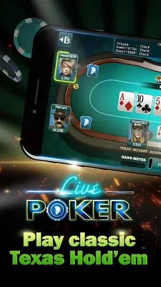 Live Poker Tables–Texas holdem  [МОД Бесконечные монеты] Screenshot 1