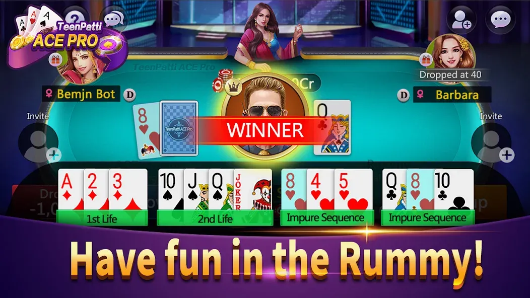 Teenpatti Ace Pro -poker,rummy (Тинпатти Эйс Про)  [МОД Все открыто] Screenshot 4