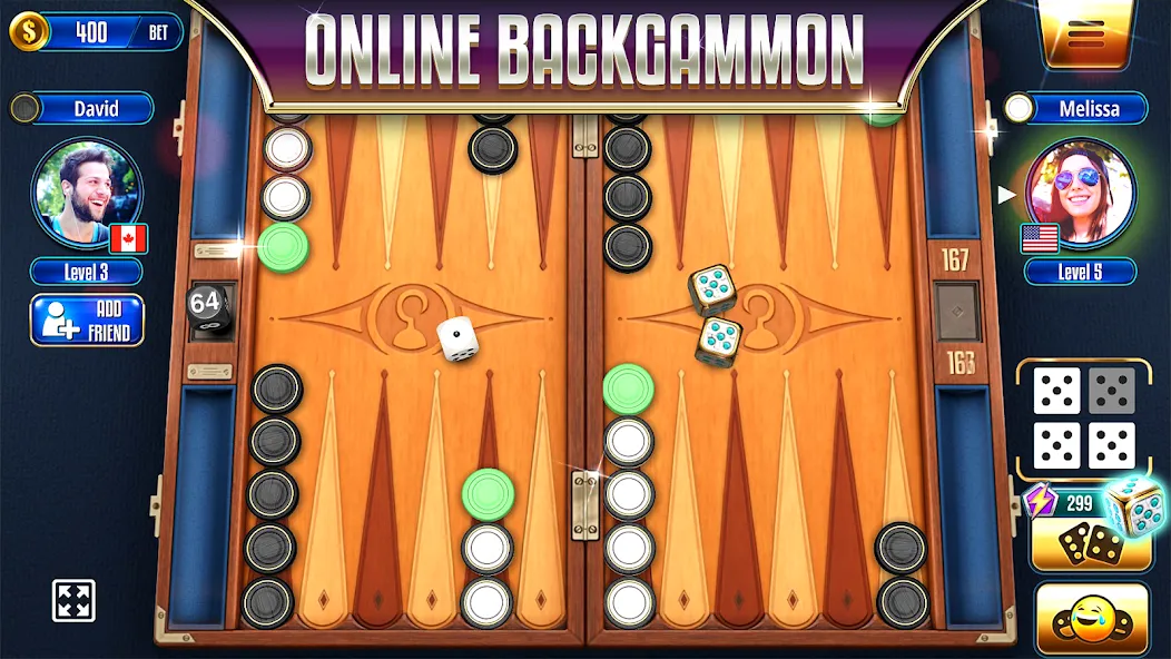 Backgammon Legends Online  [МОД Много монет] Screenshot 1