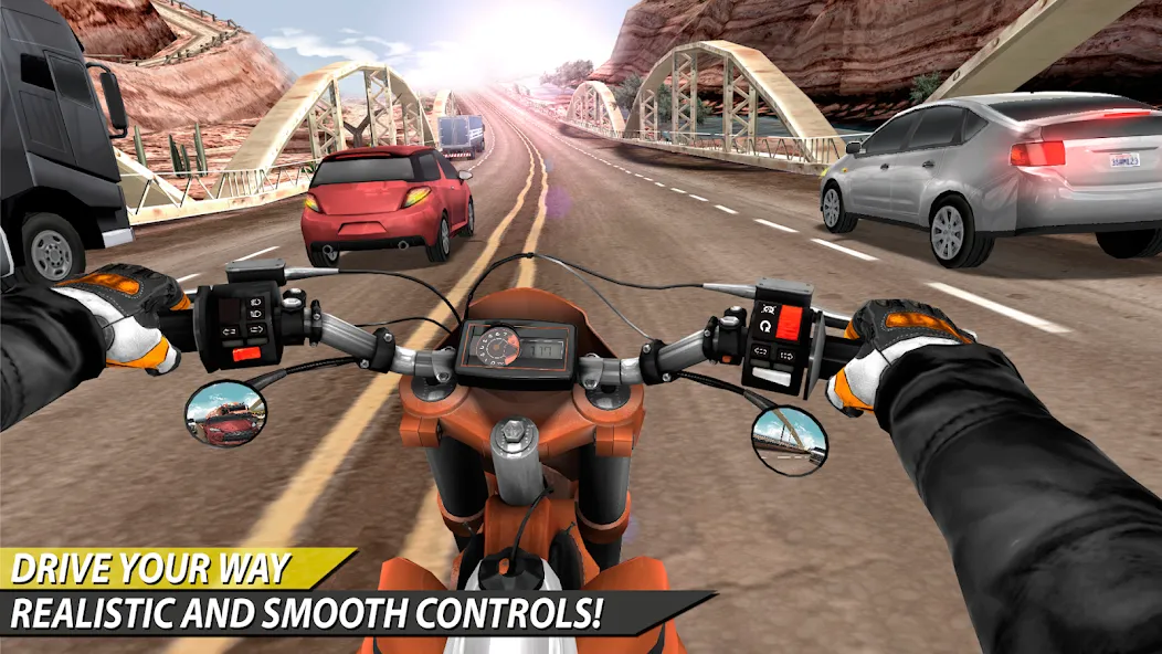 Moto Rider In Traffic (Мото Райдер в Трафике)  [МОД Меню] Screenshot 3