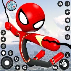 Скачать взломанную Spider Stickman Rope Hero Game  [МОД Menu] - последняя версия apk на Андроид