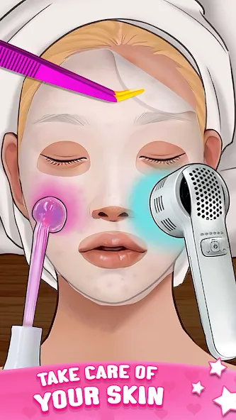 ASMR Doctor Game: Makeup Salon (АСМР автономная сенсорная меридиональная реакция)  [МОД Много монет] Screenshot 4