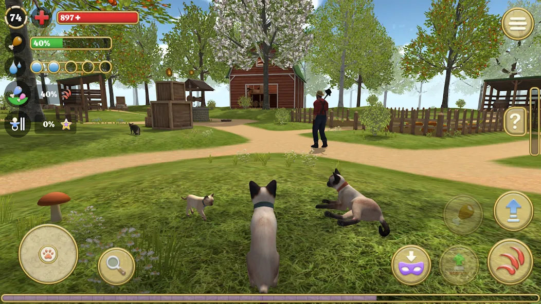 Cat Simulator : Kitties Family  [МОД Много денег] Screenshot 1