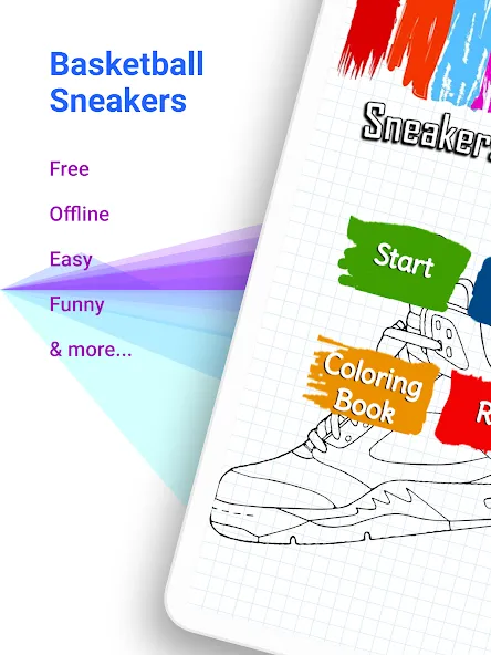 Basketball Shoes Coloring Book (Раскраска кроссовок для баскетбола)  [МОД Бесконечные деньги] Screenshot 5