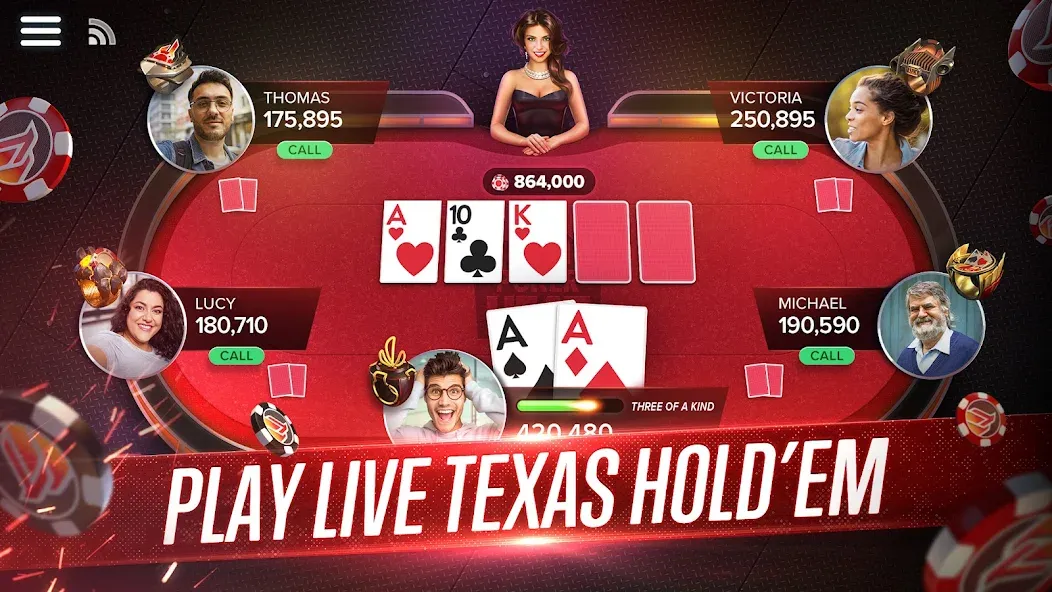 Poker Heat™ Texas Holdem Poker (Покер Хит)  [МОД Menu] Screenshot 1