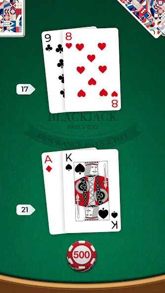 Blackjack (Блэкджек)  [МОД Много монет] Screenshot 1