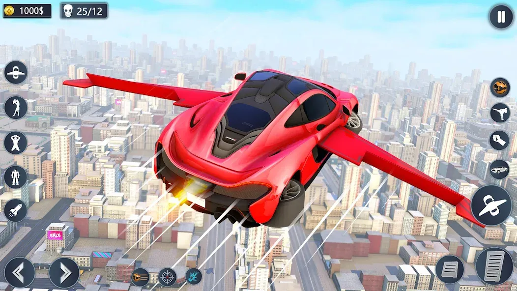 Flying Car Robot Game Car Game  [МОД Много монет] Screenshot 2