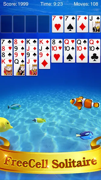 FreeCell Solitaire  [МОД Бесконечные монеты] Screenshot 1