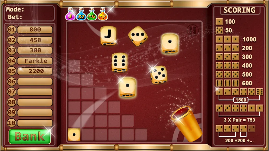 Farkle - Dice Game (Фаркл)  [МОД Меню] Screenshot 2