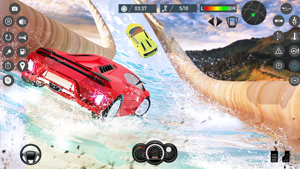 Water Slide Car Race games (Ватер Слайд Кар Рейс игры)  [МОД Бесконечные деньги] Screenshot 1