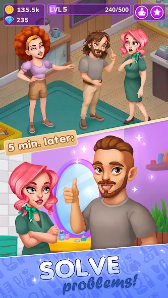 Beauty Tycoon: Hair Salon Game (Бьюти Тайкун)  [МОД Бесконечные деньги] Screenshot 4