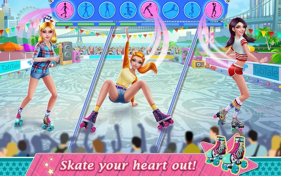 Roller Skating Girls  [МОД Много монет] Screenshot 2