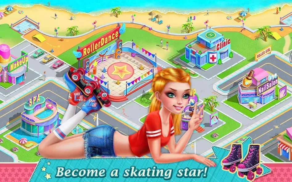 Roller Skating Girls  [МОД Много монет] Screenshot 5