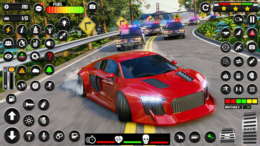 Police Car Chase Car Games  [МОД Бесконечные монеты] Screenshot 4