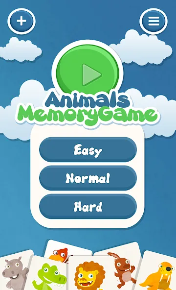 Animals memory game for kids  [МОД Бесконечные деньги] Screenshot 1