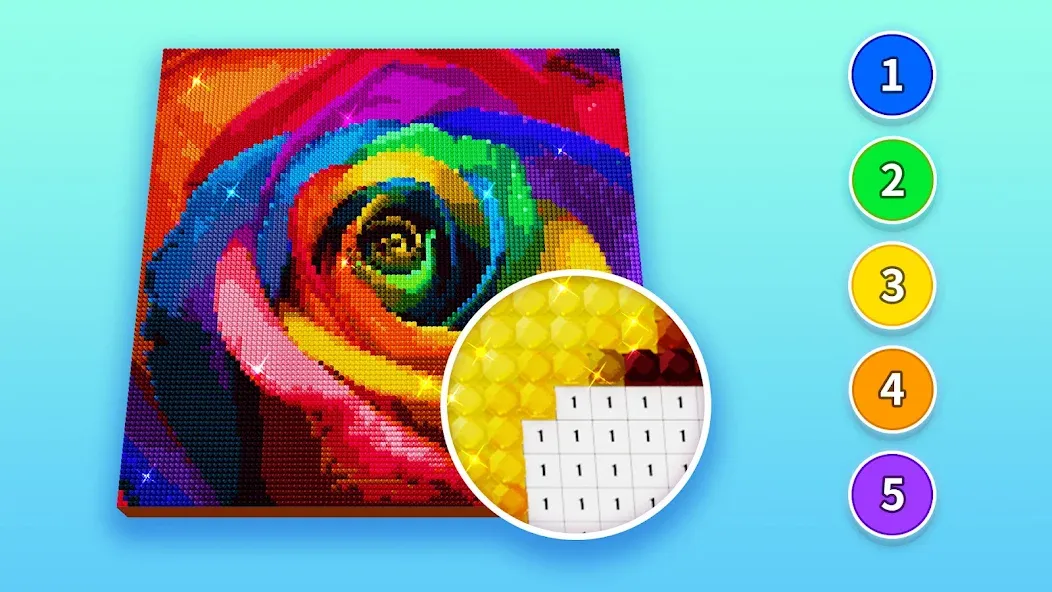 Diamond Painting by Number (Даймонд пейнтинг по номерам)  [МОД Бесконечные монеты] Screenshot 3