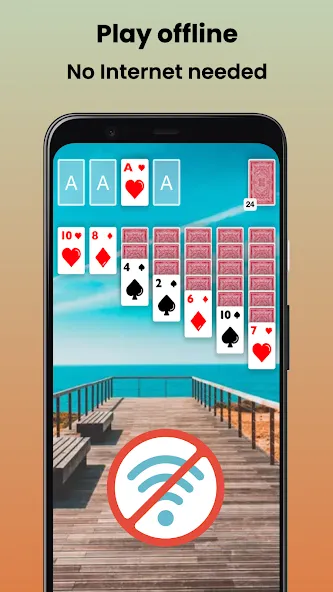 Klondike Solitaire Offline  [МОД Меню] Screenshot 2