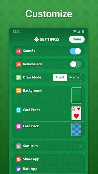 Solitaire - Classic Card Game (Солитер)  [МОД Бесконечные монеты] Screenshot 5