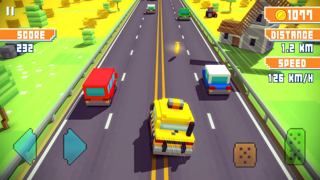 Blocky Highway: Traffic Racing (Блоки Хайвей)  [МОД Mega Pack] Screenshot 5