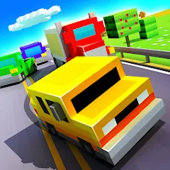 Взлом Blocky Highway: Traffic Racing (Блоки Хайвей)  [МОД Mega Pack] - полная версия apk на Андроид