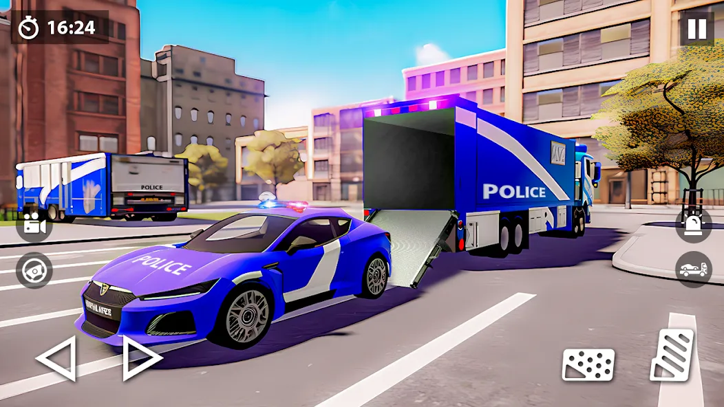 US Police Car Transporter Game (Полицейский транспорт игры)  [МОД Бесконечные монеты] Screenshot 3