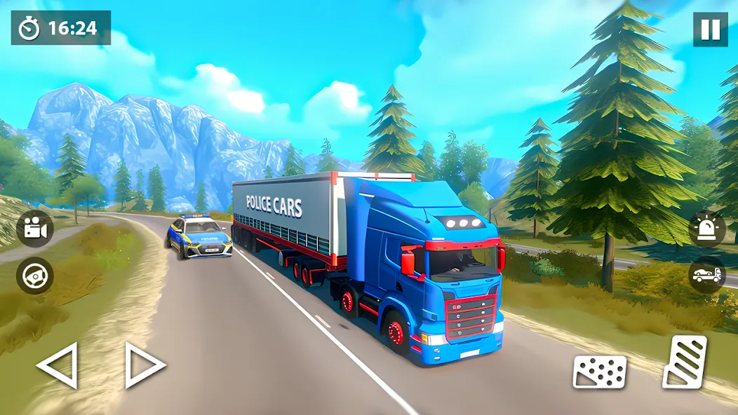 US Police Car Transporter Game (Полицейский транспорт игры)  [МОД Бесконечные монеты] Screenshot 4