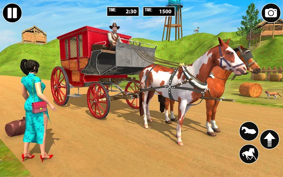 Horse Cart Taxi Transport Game  [МОД Бесконечные монеты] Screenshot 5