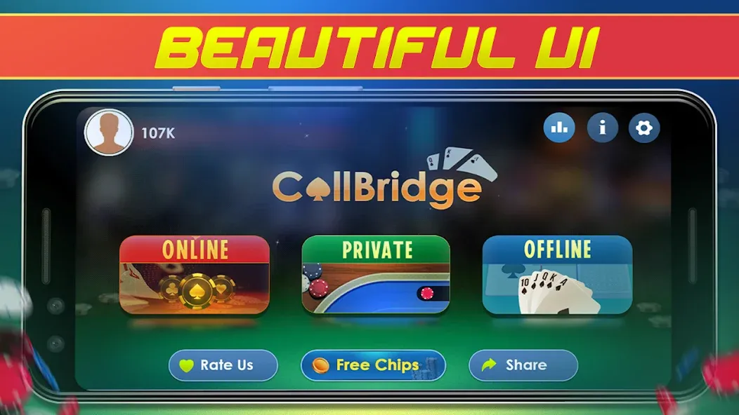 Call Bridge Card Game - Spades (Карточная игра Колл Бридж)  [МОД Бесконечные монеты] Screenshot 1