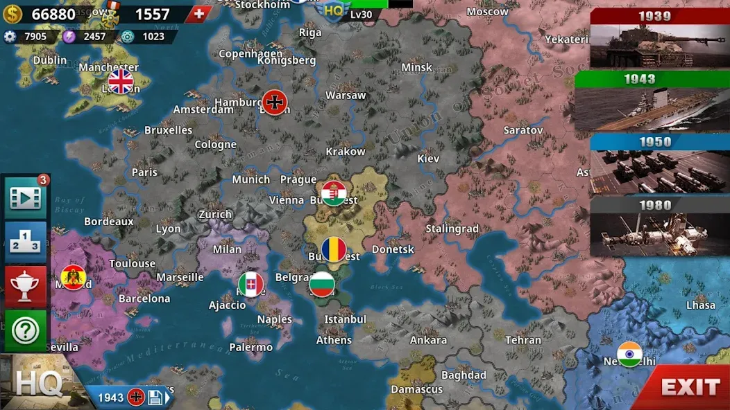 World Conqueror 4-WW2 Strategy (Ворлд Конкерор 4)  [МОД Menu] Screenshot 2