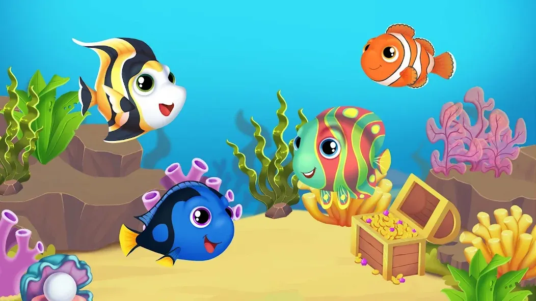 Baby Aquarium - Fish game  [МОД Все открыто] Screenshot 1