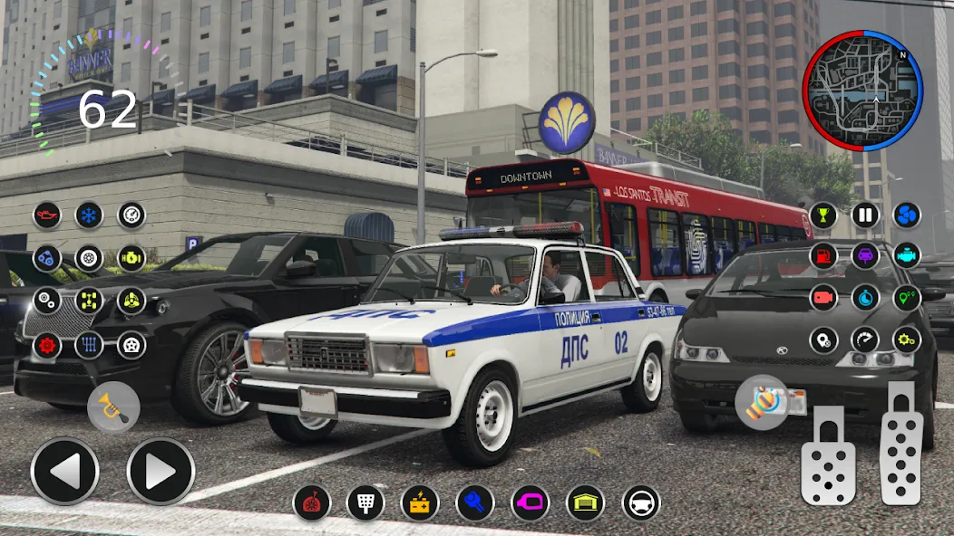 Police Car Riders: VAZ 2107  [МОД Все открыто] Screenshot 1