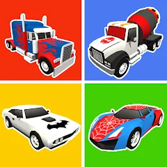 Взломанная Superhero Car Merge Battle  [МОД Бесконечные деньги] - полная версия apk на Андроид