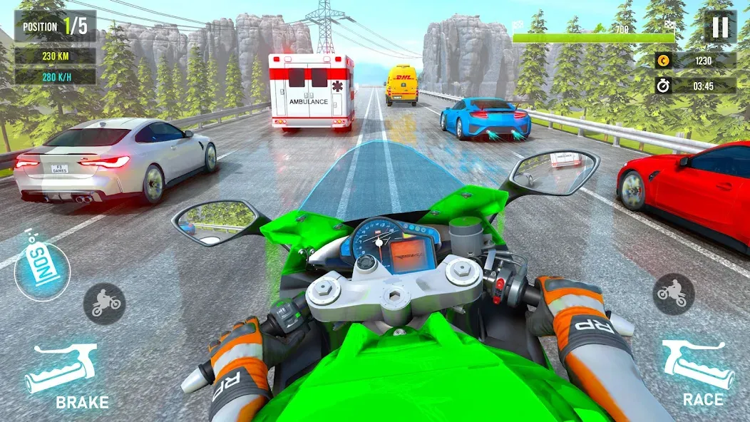 Moto Traffic Bike Race Game 3d (Мото Трафик Байк Рейс Гейм 3д)  [МОД Меню] Screenshot 1